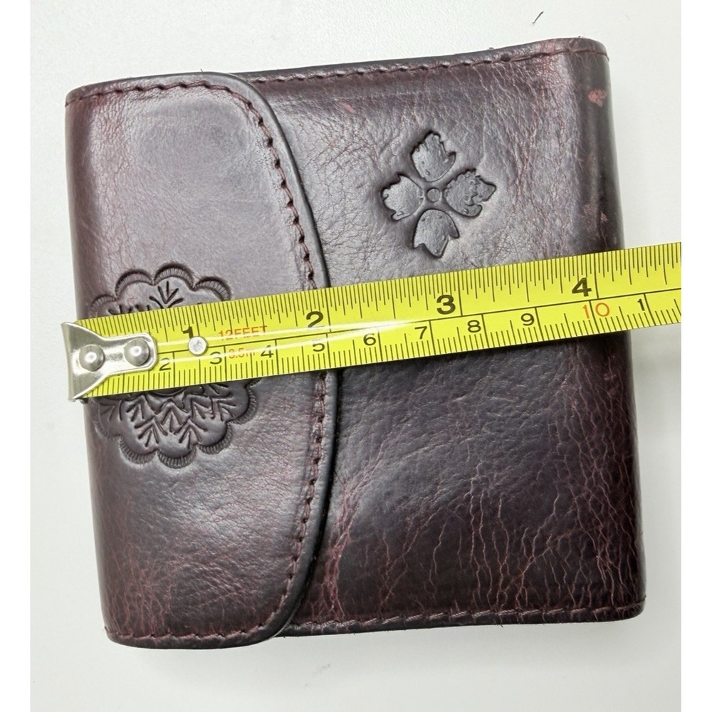 Patricia Nash Reiti Leather Wallet Kisslock Change Pocket Three Fold Burgundy - Picture 13 of 14